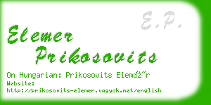 elemer prikosovits business card